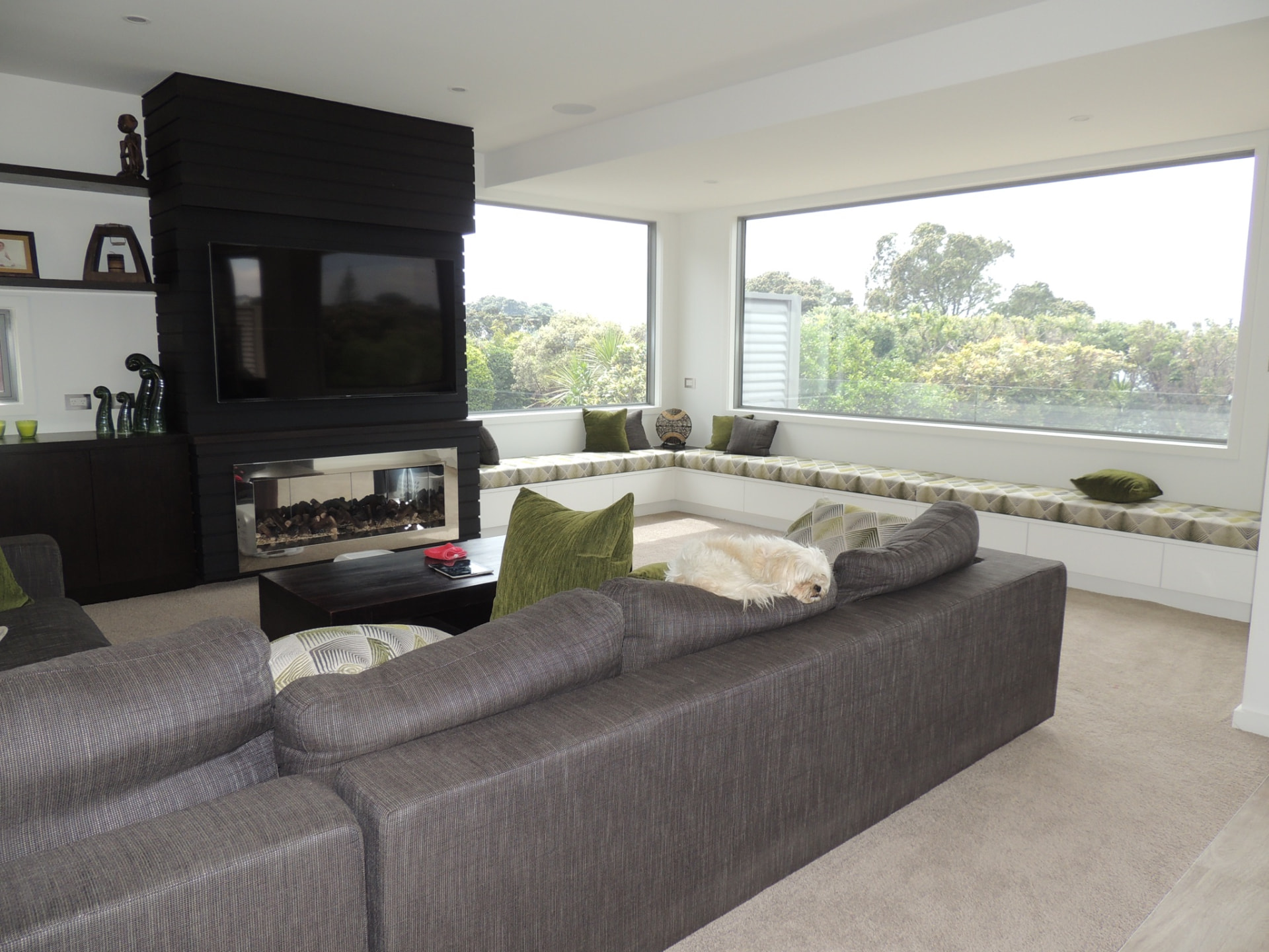 Churchill living room with picture windows and window seat