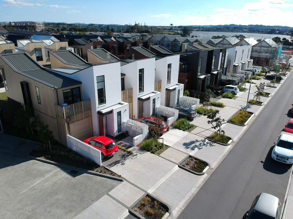 Sunderland street view with timber-look aluminium joinery